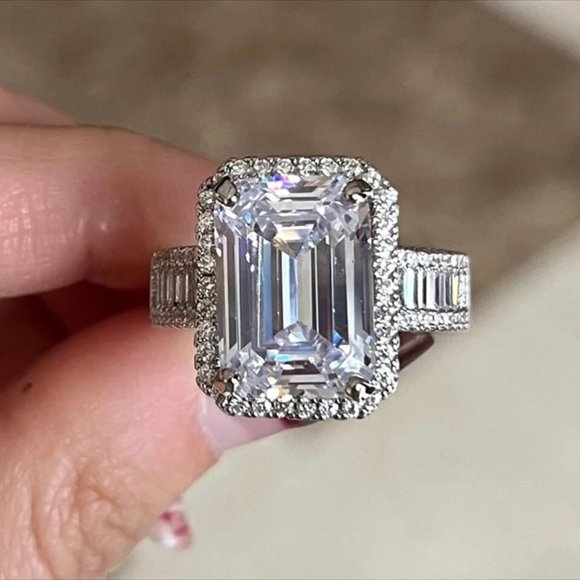 NEW ENGAGEMENT S925 STERLING SILVER DIAMOND RING, BEAUTIFUL RING, SHINY RING. - Picture 3 of 5